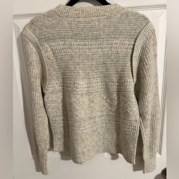 LOFT Women's Textured Cream Sweater - Picture 2 of 4